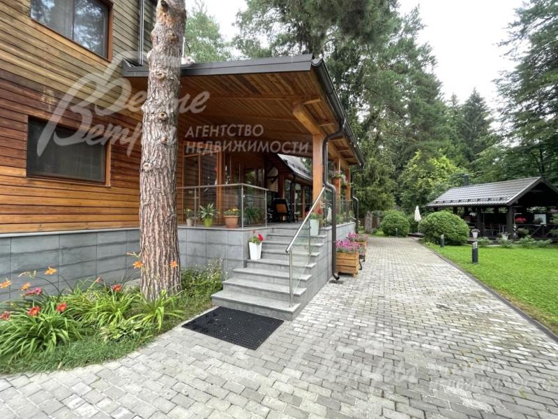 Красивый ухоженный участок с лесными деревьями