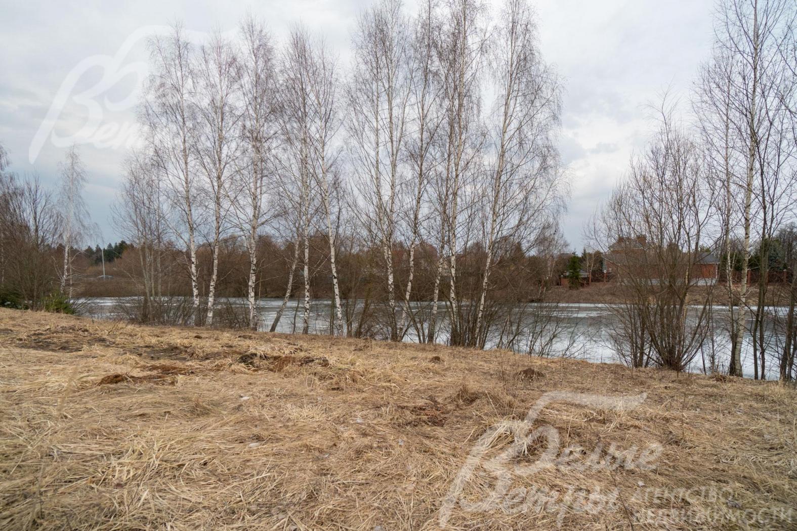 Вид на пруд, который открывается из окон дома, пруд - в 50 м от дома