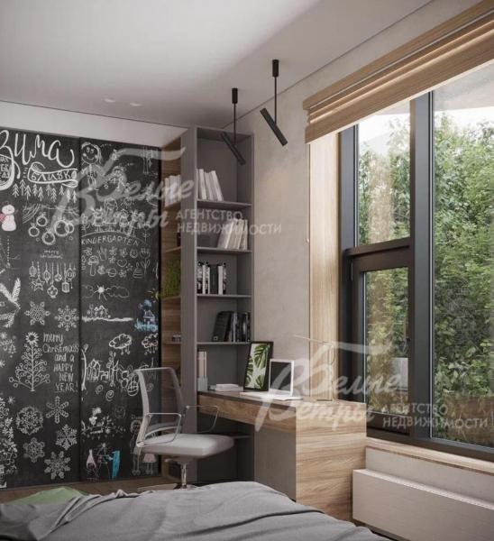 Детская спальня с рабочим местом - визуализация проекта