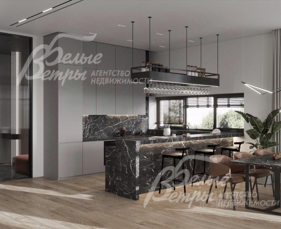 Визуализация: интерьерные и световые решения для кухни-столовой (есть дизайн-проект интерьера)