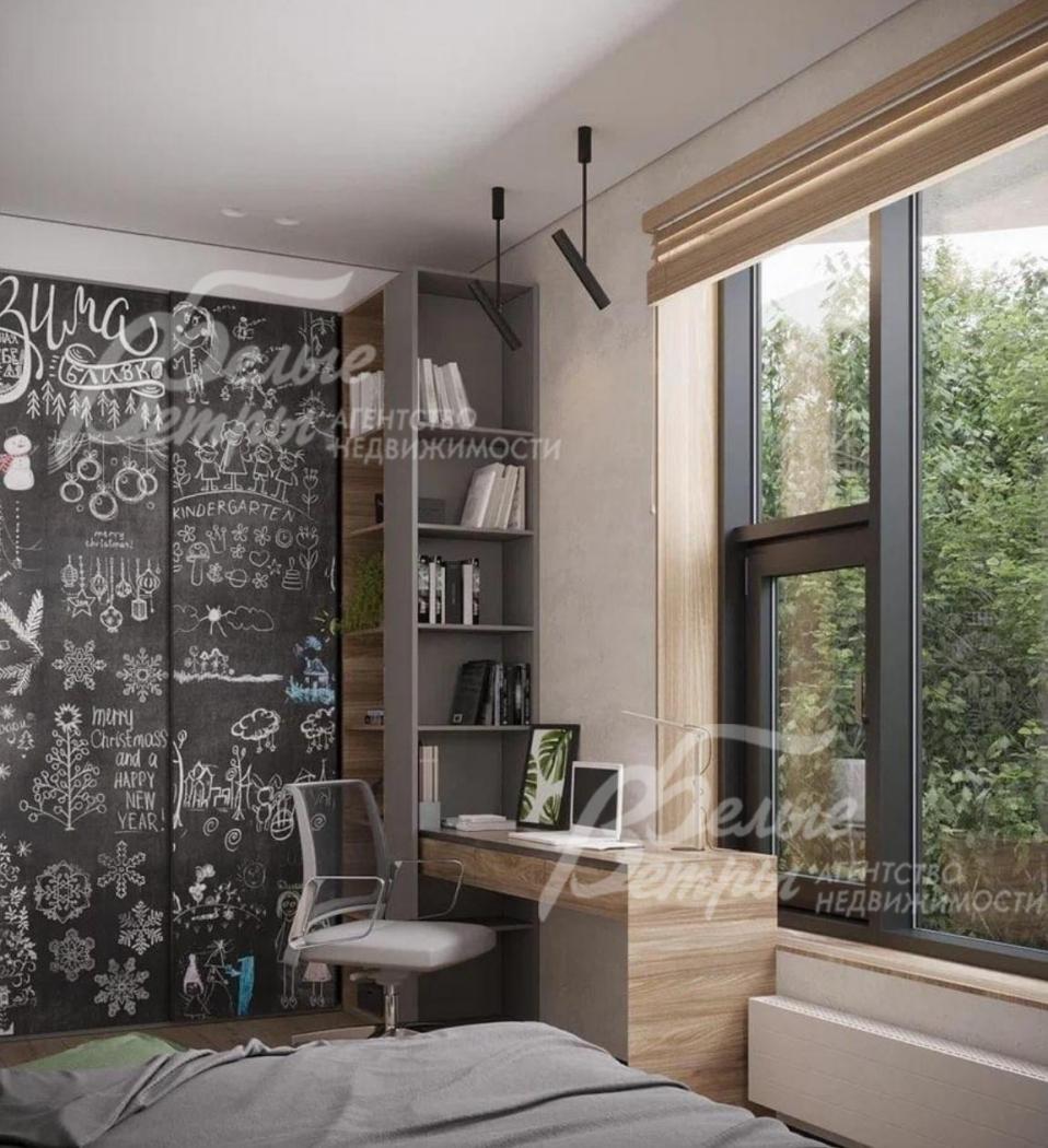 Детская спальня с рабочим местом - визуализация проекта