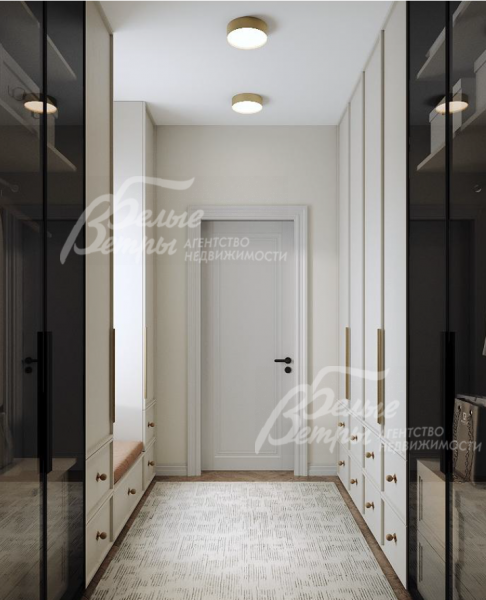 Визуализация. Гардеробная в мастер-блоке