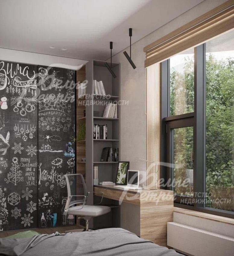 Детская спальня с рабочим местом - визуализация проекта