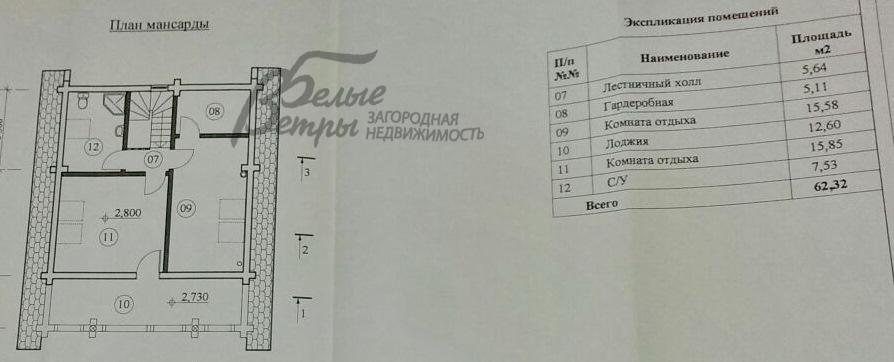 Дом Рассвет к/п Столбово id 176-413 планировка1